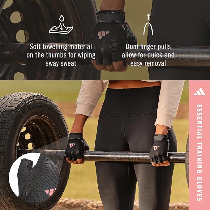 adidas Essential Training Gloves - Pink Mesh