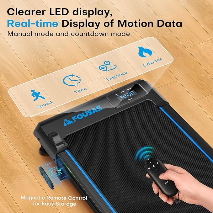 Walking Pad Treadmill, 6.2MPH Under Desk Walking Pad with 10% Incline, Treadmills for Home with Double Frame, 2.75HP Brushless Drive, 12 HIIT Programs, Remote Control, 350LBS Capacity