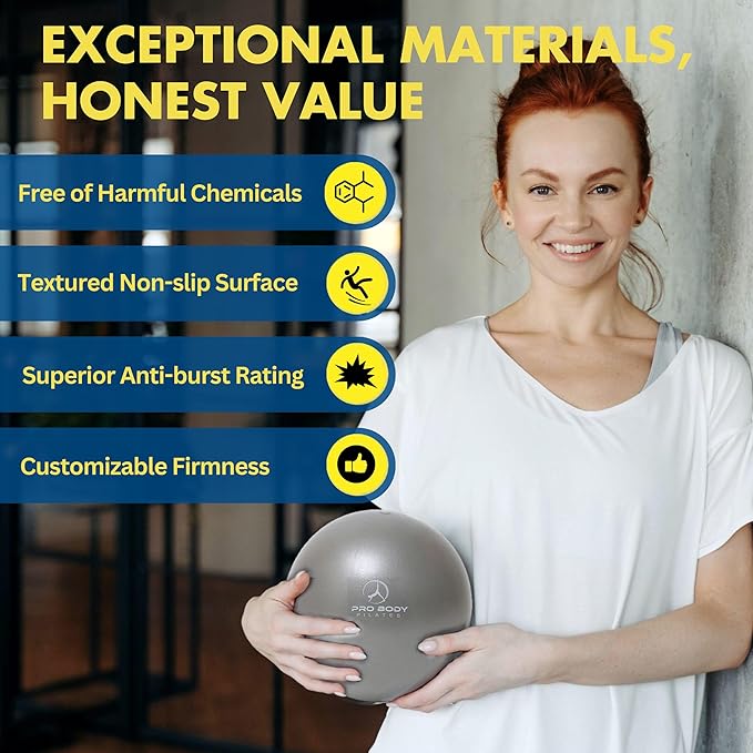 ProBody Pilates Ring Set with 14-Inch Magic Circle Ring, 9-Inch Exercise Ball, 5 Resistance Bands, Pump, Training Guides, & Storage Bag for Core Strength, Balance, Stability Training