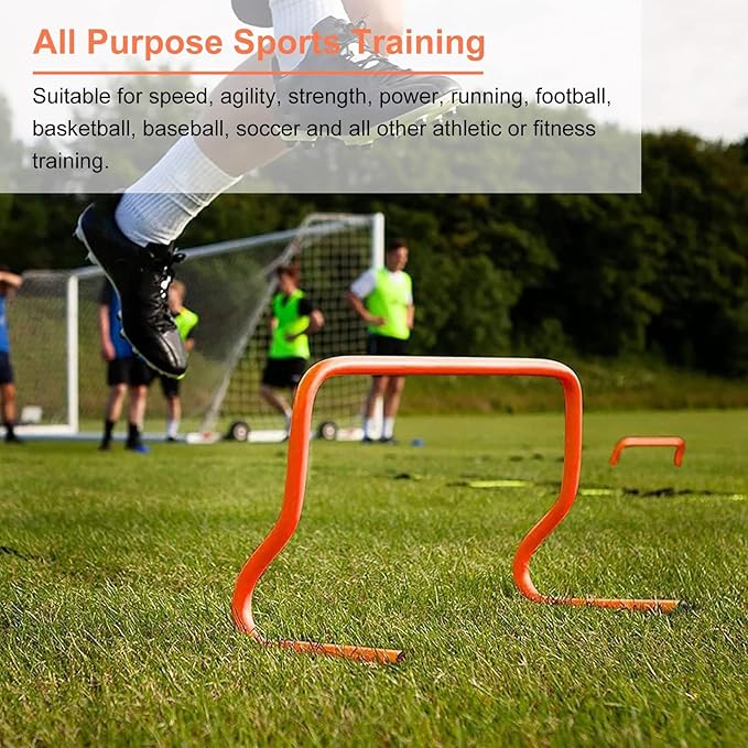 5-Piece Soccer Hurdles Training Equipment for Kids,Compact Storage Portable Agility Speed Hurdles,Lightweight Athletic Hurdles Obstacles Set