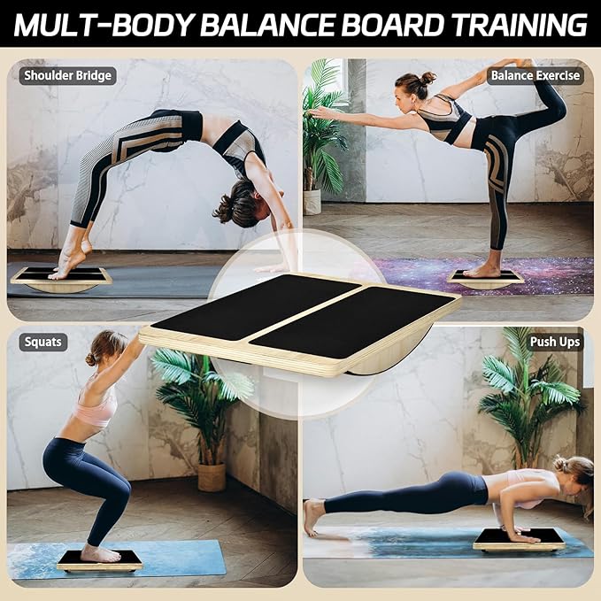 Ultimate Wobble & Slant Board Combo for Balance Training, Calf Stretching, and Core Strength – Perfect for Balance Boards、Wobble Board and Calf Stretcher Enthusiasts