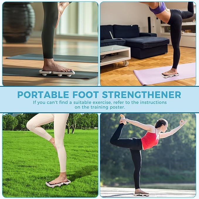 Ankle Balance Board, Non-Slip Strengthener Wood Wobble Board for Sprained, Posture Correction - Home Stability Exercises Balance Board