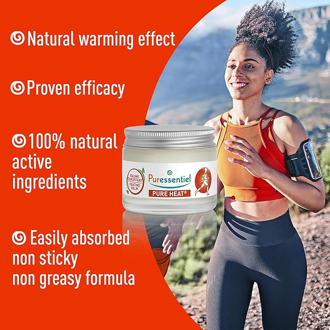 Puressentiel Muscles and Joints Pure Heat Balm - Muscle Relief Massage Balm with Sunflower Oil and Shea Butter - Joint Relief Massage Cream - 0.67 oz