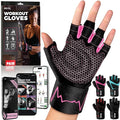MhIL Workout Gloves for Women – Breathable Gym Gloves for Women with Palm Protection and Enhanced Grip – Padded Weight Lifting Glove for Womens with Wrist Wraps Support Weightlifting Exercise Cycling