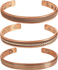 Touchstone copper bracelets | gift for men women |adjustable 100% pure solid real magnetic jewelry | handmade bracelet set combo | rope braided tibetan bangles.