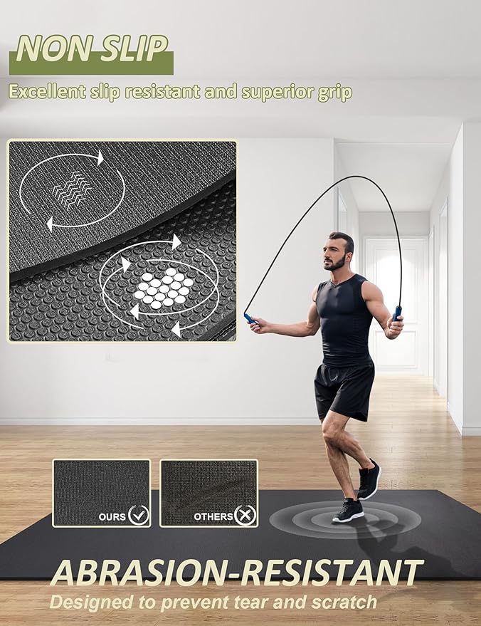 innhom Large Exercise Mat 6'x4'/7'x5'/8'x6'/9'x6'/10'x6' Workout Mat Gym Flooring for Home Gym Mats Exercise Mats for Home Workout Thick Floor Mat for Fitness