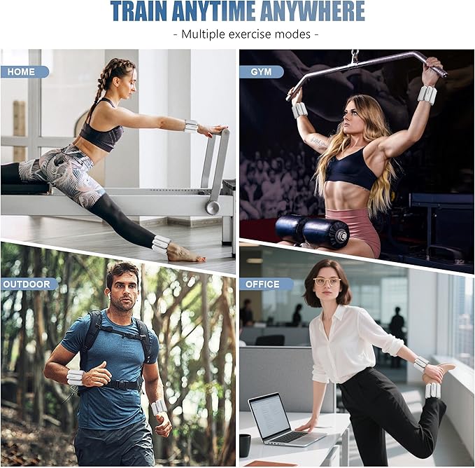Wrist & Ankle Weights for Women and Men, 2lbs/4lbs Pairs Adjustable Silicone Weighted Bangles for Arm & Leg Workouts, Perfect for Pilates, Barre, Yoga, Walking & Home Fitness 24055