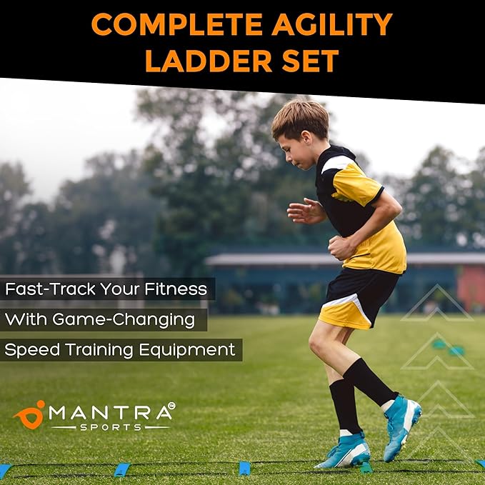 Soccer Training Equipment Agility Ladder Set, Sports Speed & Agility Training Equipment Kit with Cones & Drills, Speed Training Ladder for Footwork, Football Training Equipment