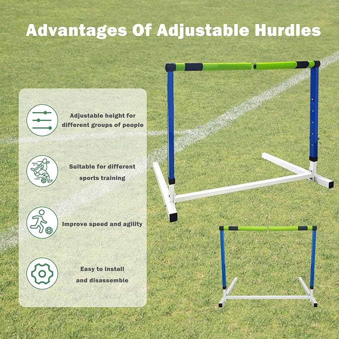 Detachable Hurdles Track and Field Adjustable Height Agility Training Hurdles Speed Practice Equipment for Sport
