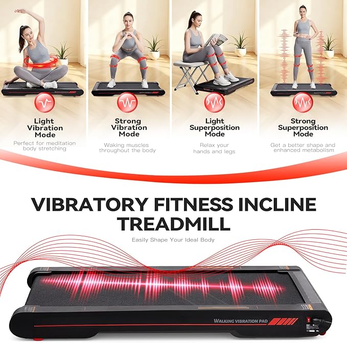 Sperax Walking Treadmill Pad with APP, 3 in 1 Under Desk Treadmill, 400W Low Noise Walking Vibration Pad with Remote Control,Portable Treadmills for Home Office