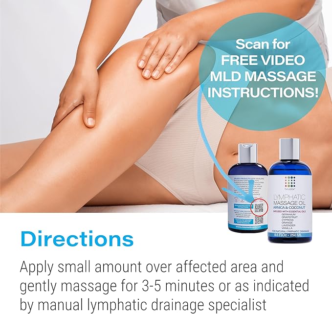 Bruizex Lymphatic Drainage Massage Oil with Arnica Oil & Coconut for Post Surgery Recovery & Lymphatic Drainage Massager, Liposuction, 360 Lipo, BBL, Tummy Tuck Procedure, Moisturizing Formula, 8.5 Oz