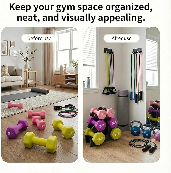 3 Tier Dumbbell Rack Stand - Compact Weight Storage Organizer for Home Gym Exercise, Small Duty 3-Tier Weight Storage Solution (Dumbbells Not Included) - 23x22.5x8.5cm