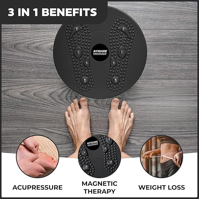 Daiwa Felicity Figure Trimmer Ab Twister Board - Waist Twister Machine for Core & Abs Exercise - Waist Twisting Fitness Tool, Dizzy Disc Twist Board for Slimming Workout with Magnets Reflexology