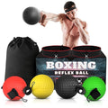Boxing Reflex Balls Set - 4 Same Weight Color Balls, 2 Adjustable Headbands for Reaction Time Training, Hand-Eye Coordination, Hand Speed and Focus | Beginner to Advanced Drills, Boxing Training Kit