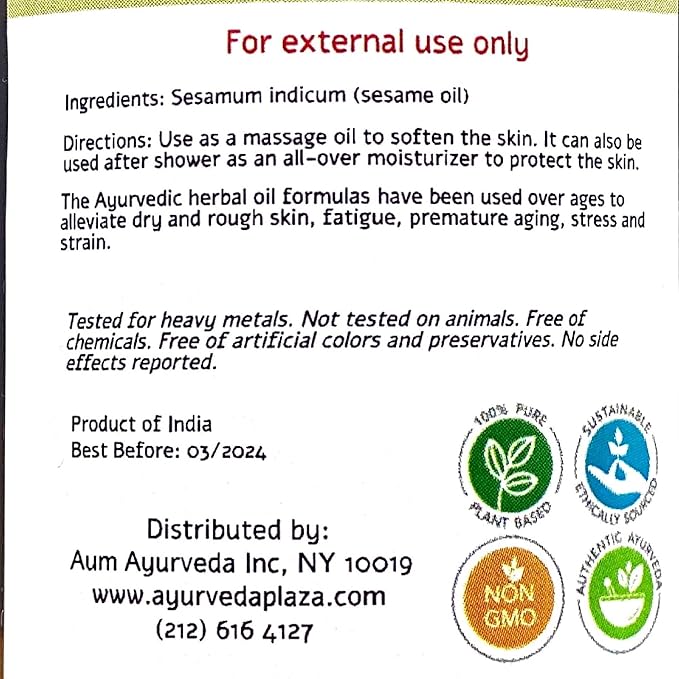 Sesame Abhyanga Massage Oil
