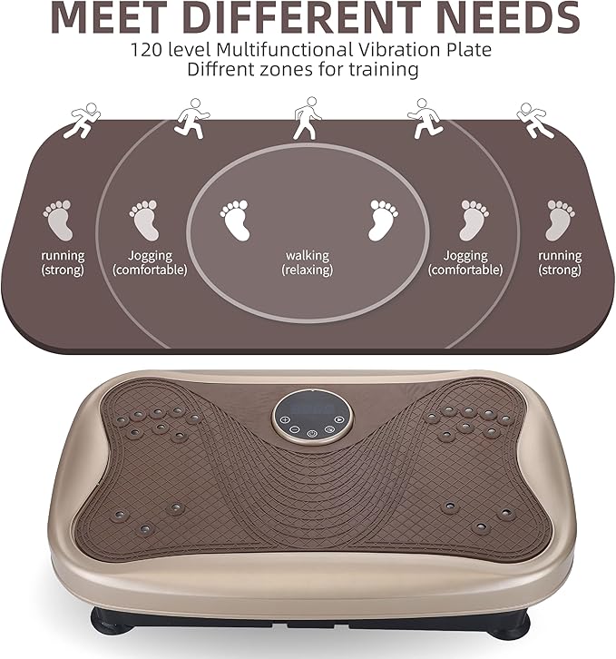 Vibration Plate Fitness Platform with 120 Speed Levels, Low-Noise Design & Fat Burning for Home Gym, Small Spaces - Ideal for Women, Men, Weight Loss & Muscle Recovery