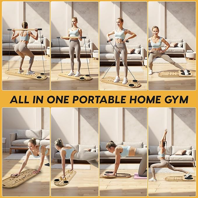 pilates reformer set pilates equipment bamboo Pilates Reformer Set durable Pilates Boards for Home Workout Portable and Foldable Pilates Reformers Machine Multifunctional Pilates Boards for Women /men