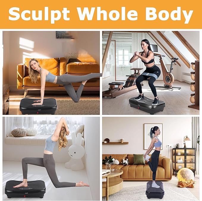 Vibration Plate Exercise Machine Vibration Platform for Weight Loss, Vibration Plate for Lymphatic Drainage Whole Body Power Shaker Home Workout Equipment