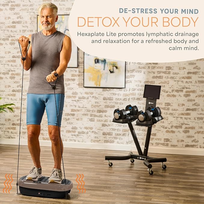 Lifepro HexaPlate Lite Vibration Plate Exercise Machine with Magnetic Acupoints - Full Body Vibration Platform for Beginners and Recovery - Lymphatic Drainage Massager for Muscle Toning and Fitness