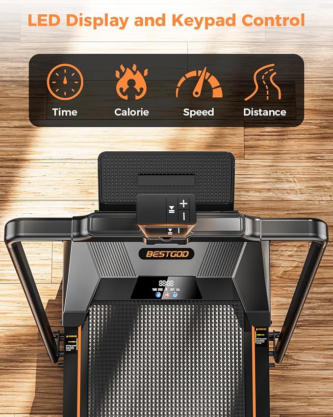 Walking Pad Treadmill, BestGod Incline Under Desk Treadmill 330lbs Capacity, 2.5HP Portable Treadmills for Home, Compact Treadmills Mini Running Machine with Remote Control
