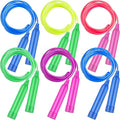 Elcoho 6 Pack Colorful Jump Rope Set Adjustable Plastic Jump Ropes Skipping Rope Outdoor Jumping Ropes Great Party Favor