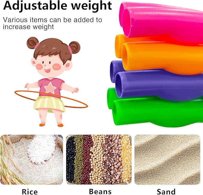 8 Pack Fitness Hoop and Jump Rope,Removable Gymnastic Fitness Rings and Bamboo Skipping Ropes That Won't Get Knotted,Suitable for Workout Training and Gift