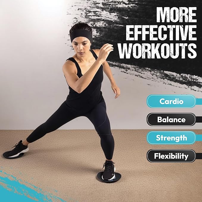 Gliding Discs for Working Out - Exercise Sliders for Carpet & Hardwood Floors 1 Pair, Authentic Workout Sliders Disc for Full Body Resistance Workout, Includes 4 Streaming Video Workouts