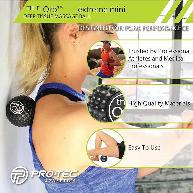 Pro-Tec Athletics Orb Massage Balls, Vary in Size and Color, Deep Tissue Massage, Muscle Relief, Promotes Flexibility, Hamstring, Quadriceps, Calf, Multi-Directional Massage Ball, Working Out