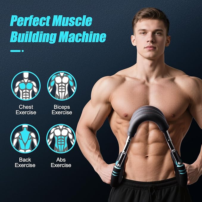 Twister Arm Trainer, 40-100Lb Adjustable Chest Workout Equipment, Portable Detachable Chest Workout Device Equipment, Arm Trainer for Chest Clip Muscle & Arm Strength, Red and Blue