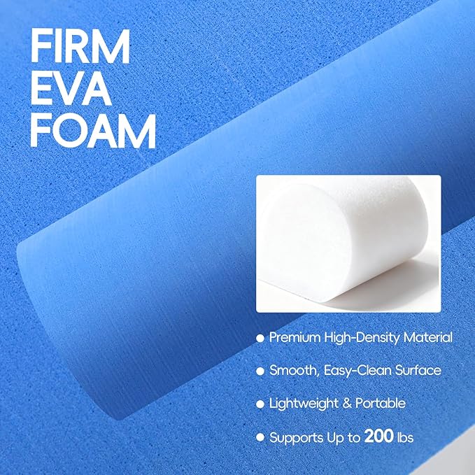 High-Density EVA Half Foam Roller, Firm Full Body Muscle Massager Stick for Athletes, Gym, Yoga, 15.7" × 5.9" × 2.7" Core & Balance Exercise 1/2 Foam Roller