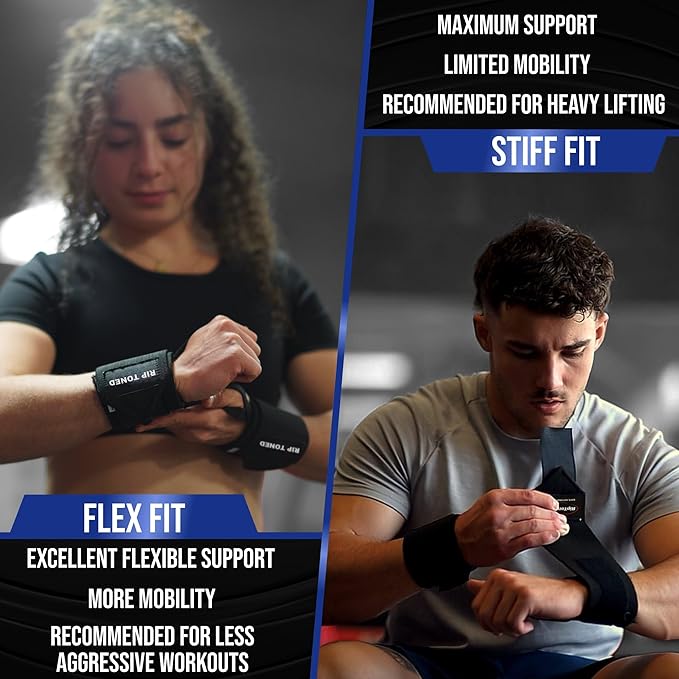 Rip Toned Wrist Wraps for Weightlifting – USPA & USAPL Approved 18" Wrist Straps for Powerlifting – Adjustable, Durable Gym Wraps with Thumb Loop – Quality Support for Men & Women – Gray Camo Flex