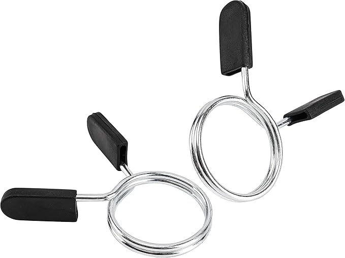 Barbell Clips Olympic Barbell Clamps Collars 2 Inches Weight Bars Lock Dumbbell Spring Clips Circlip Fitness Weightlifting Buckle for Strength Training Gym Accessory