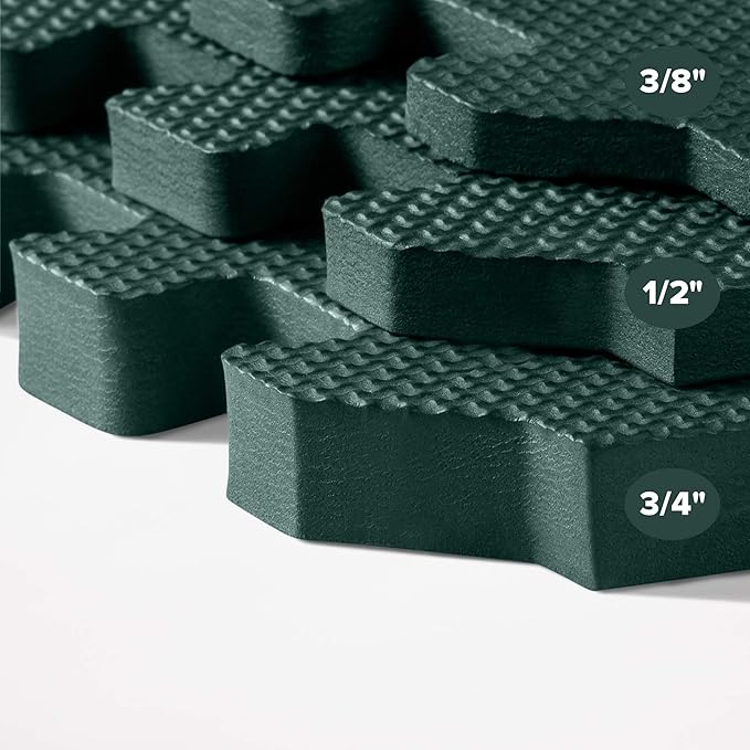 We Sell Mats 3/8" Thick Multipurpose EVA Foam Exercise Floor Mat, Interlocking Tiles, Anti-Fatigue for Home or Gym