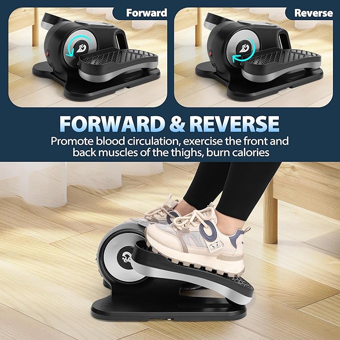 Under Desk Elliptical Machine, Eliptical Leg Exerciser As Seen On TV with Remote,12 Speed Levels for Whole Family,Forward & Reverse Direction, Auto & Manual Mode, Quiet Portable Machine, Home & Office