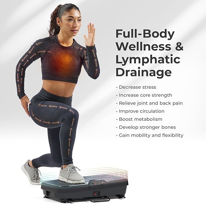 Sunny Health & Fitness Fitboard Vibration Platform Exercise Machine with Multiple Speed Settings and Vibration Modes for Multipurpose Workouts