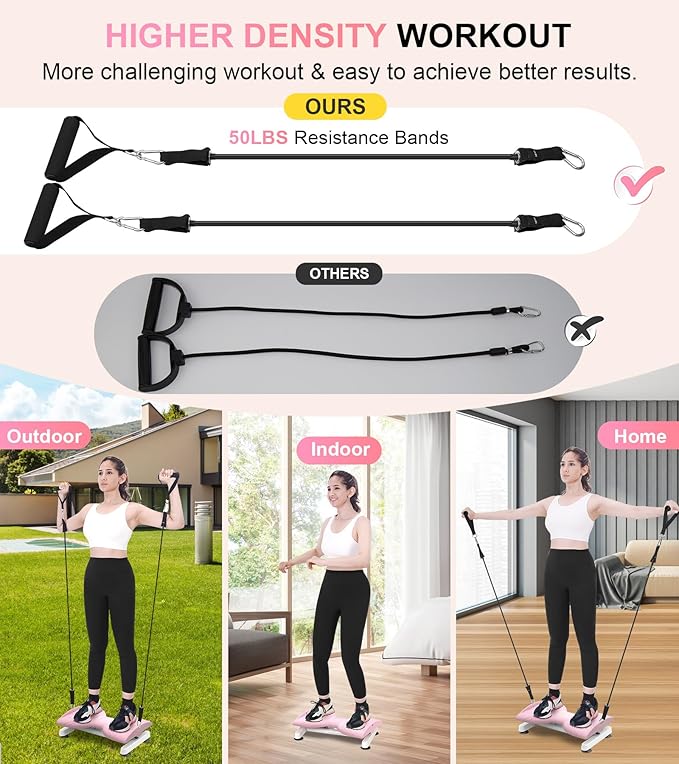Waist Twist Machine Exercise,Ab Twist Board with Pilates Bar & Resistance Bands,Noiseless Ab Workout Machine For Women&Men Burn Fat,330 Lbs Capacity Fitness Exercise Equipment For Home.
