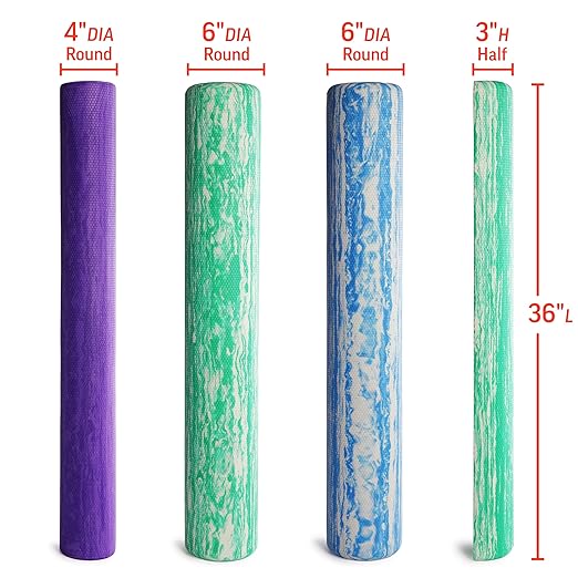 OPTP PRO-Roller Standard Density Foam Roller, Half-Round 36 Inch Foam Roller for Exercise and Physical Therapy, Green 36" x 3"