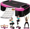 4-In-1 Balance Board and Stepper Exercise Platform - Aerobic Step Adjustable Home Workout Slant Board, Non Slip Soft cushion - With Home Workout Suggestions
