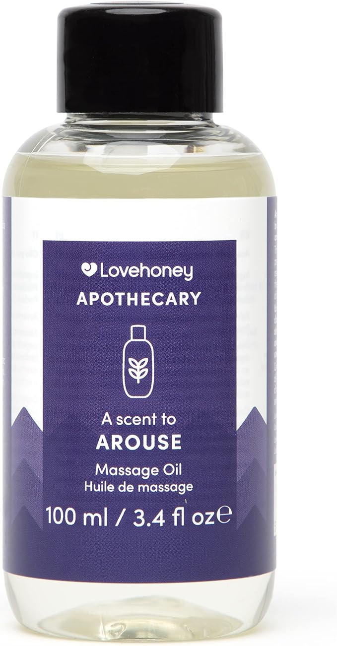 Lovehoney Apothecary Arouse Massage Oil 100ml - Sensual Massage Gel for Couple - Relaxing Body Massage Oil with Rose, Jasmine & Cedarwood Notes - Vegan Friendly