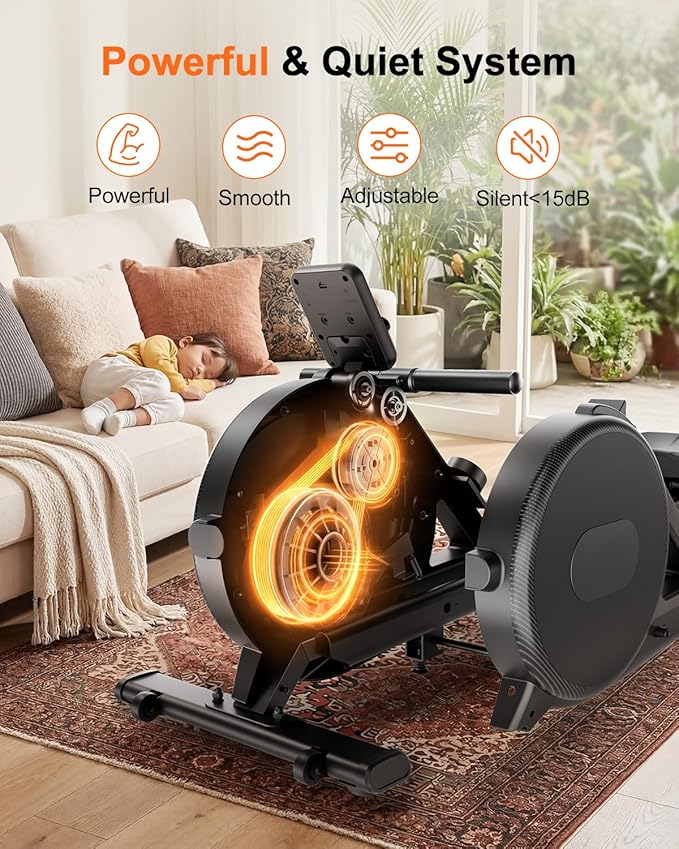 Superun 2026 Upgraded Rowing Machines for Home, Magnetic Rowing Machine with 32 Levels, Rower Machine of Quiet Resistance & 300LBS Weight Capacity, Row Machine with LED Monitor, App Supported