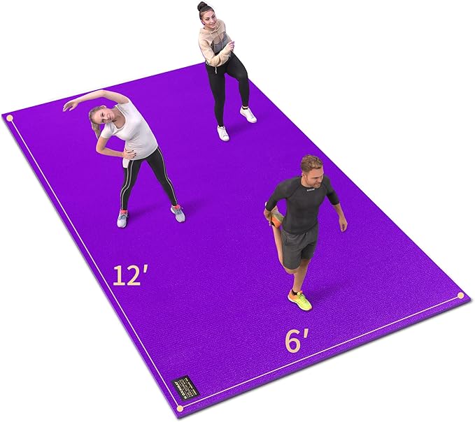 GXMMAT Extra Large Exercise Mat 16'x6'/12'x6'/10'x6'/8'x6'(7mm), Extra Wide Workout Mats for Home Gym Flooring, Non-Slip Thick Durable Cardio Mat for MMA,Plyo,Jump Rope,Weights,Fitness,Shoe-Friendly