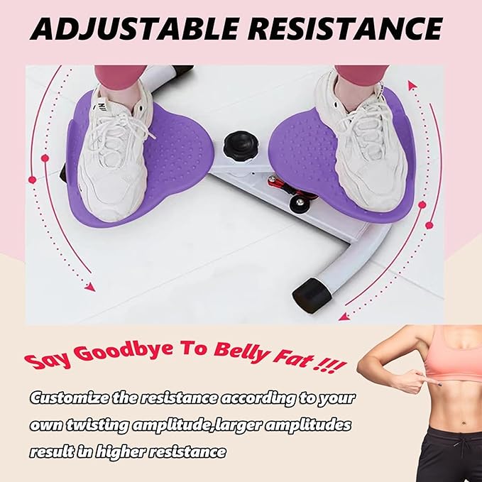 Waist Twister Ab Machine, 300 lbs Capacity Abs Workout Equipment for Slim Waist & Core Training, Quiet Home Gym Exercise Machine for Women & Men