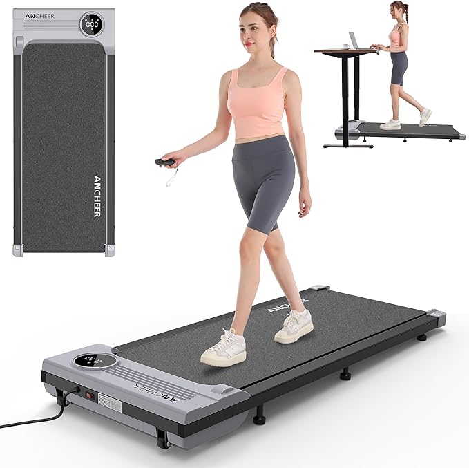 ANCHEER Walking Pads, 2 in 1 Under Desk Treadmill 2.5HP Compact Running Machine with Remote Control, 300lbs Weight Capacity for Home/Gym/Office,Ultra-Quiet, Installation-Free
