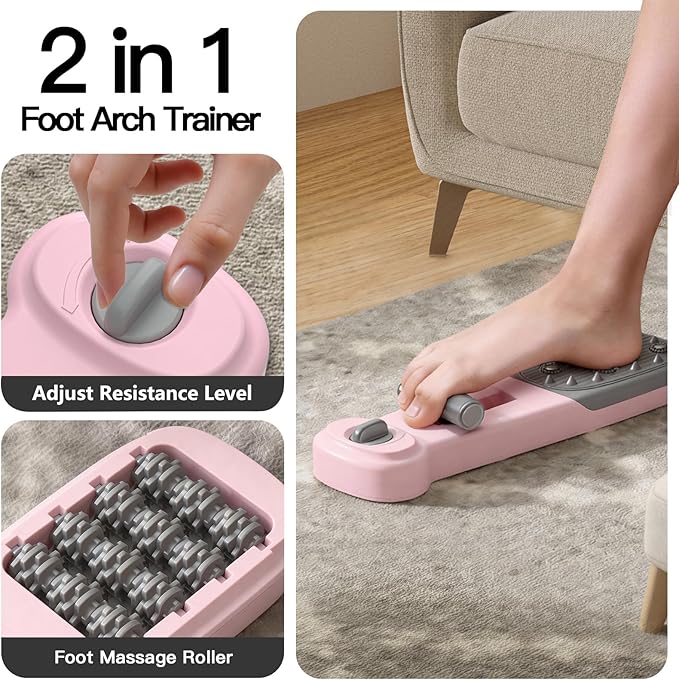 Foot Arch Trainer with Adjustable Resistance, Plantar Fasciitis Relief & Arch Support Strength, for Flat Feet, Foot Arch Exercise for Adults & Seniors