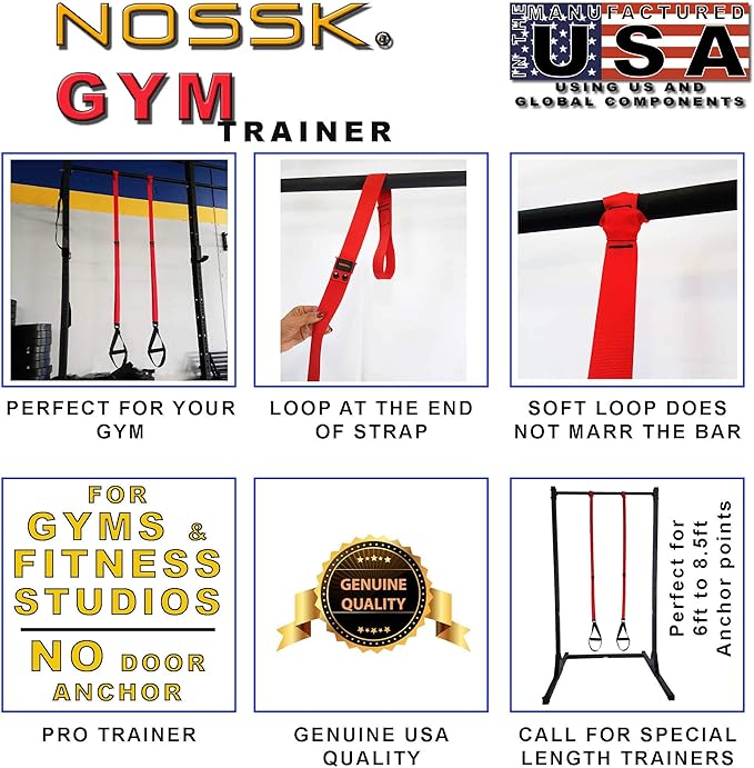 2 Pack! 2 sets of NOSSK GYM Pro Suspension Fitness Trainers - Manufactured in California using US and Global Components!