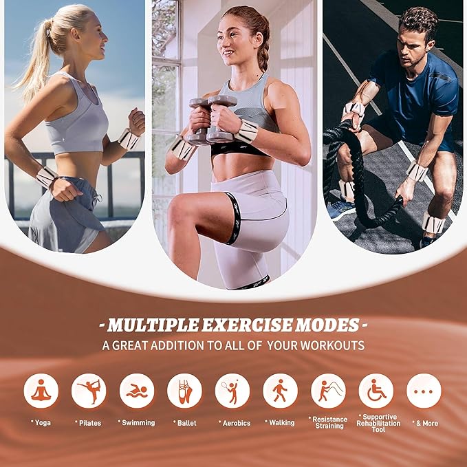 Ankle Weights for Women Wrist Weights Set of 2 (1 lb/2 lb Each) Adjustable Arm Leg Weight for Womens Men Suitable for Walking Swimming Running Pilates Yoga Gym