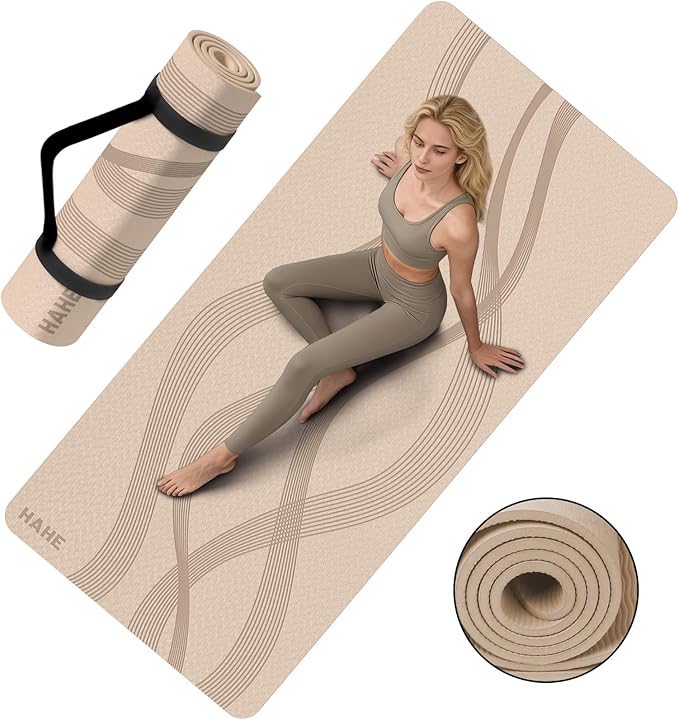 Yoga Mat High Density Exercise Mat, 76"x32"x0.27"Thick Wide & Large Yoga Mat for Women Men, Professional POE Workout Mat for Yoga, Pilates, Fitness & Stretching