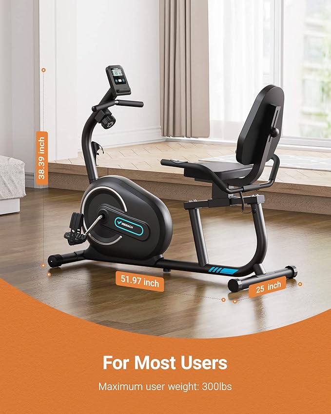 MERACH Recumbent Exercise Bikes for Home with Smart Bluetooth Equipment Exercise Bikes App,LCD,Heart Rate Handle Stationary Bikes for Home, Magnetic Recumbent Exercise Bike for Seniors Gym S08/S23