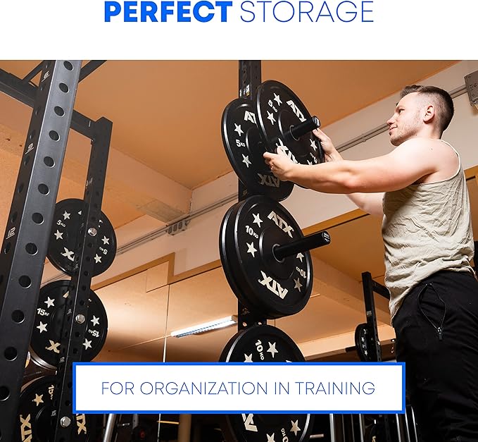 Weight Plate Holder Power Rack Attachment Barbell Safety Bars 2 Inch Olympic Plate Storage Power Squat Rack Holder Hooks Barbell Stand Holder Bar Weight Plates for 2x2 3x3 2x3 Power Cage Accessories