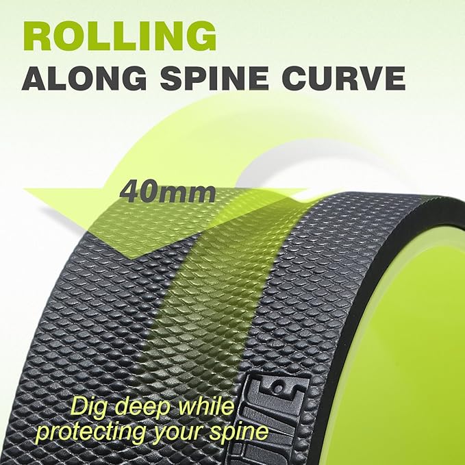 Back Roller Wheel - 3 Pack Yoga Foam Roller for Physical Therapy & Back Stretcher, Deep Tissue Massage for Pain Relief & Stretching | Green.